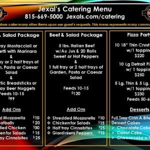 Menu - Jexal's Pizza & Wing-Zeria - McHenry, Illinois