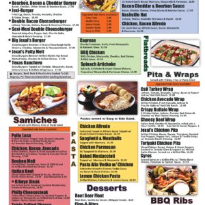 Menu - Jexal's Pizza & Wing-Zeria - McHenry, Illinois